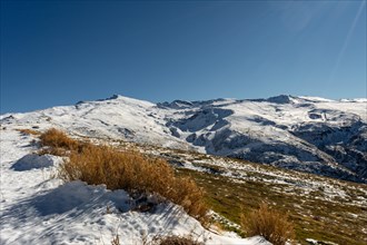 Ski resort of Sierra Nevada in winter