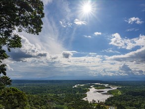 View of the Rio Pastaza and the Amazon rainforest from the Mirador Indichuris