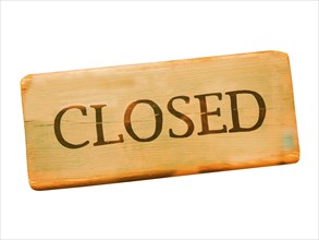 Wooden closed sign