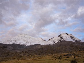 Glaciated Antisana volcano in Antisana National Park