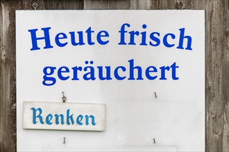 Sign for smoked fish