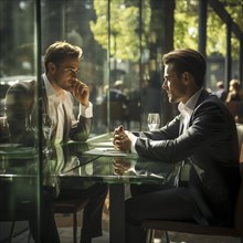 Business people sitting in a restaurant