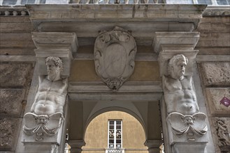 Atlases at the entrance portal of Palazzo Lercari-Parodi built in 1571