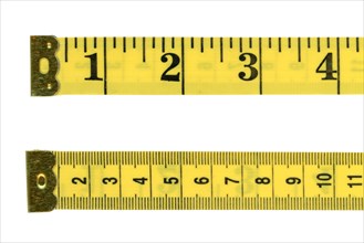 Tape measure ruler with imperial and metric units