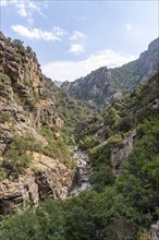 View of the Spelunca Gorge between Ota and Evisa