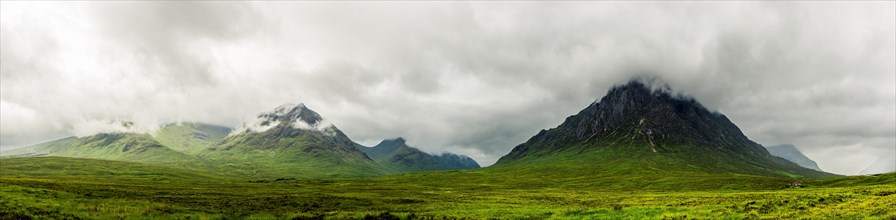 Panorama of Buachaille Etive Mor and River Coupall