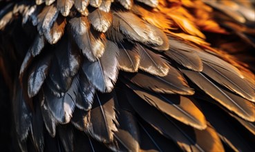 Close-up showing the warm brown tones and detailed texture of eagle feathers AI generated