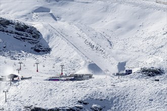 Snowboard slope in sierra nevada ski resort