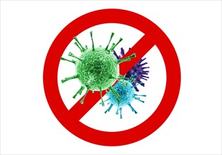 Abstraction sign stop viruses. Epidemic concept. Search for a vaccine. Quarantine. Stay home.