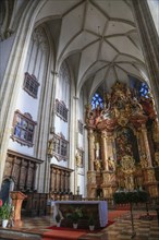 Choir with high altar with high altarpiece Assumption of the Virgin Mary by Martin Johann Schmidt
