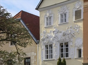 Baroque house facade at Koernermarkt