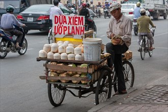 Coconut vendor on the roadside