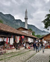 Bazaar and minaret in Kruja