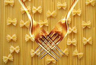 Crossing forks with spaghetti and farfalle