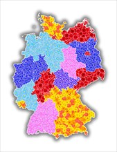 Map of Germany with all federal states