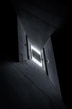 Abstract concrete architecture with a play of light and shadow