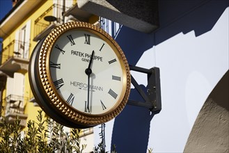 Oversized Patek Philippe watch as an advertisement at a jewellery shop in Ascona