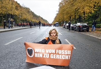 Climate activist of the last generation on the street of 17 June. The Last Generation has called for a mass occupation action