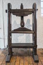 17th century wooden paper press from 1655 used for producing