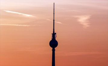 Berlin's television tower at sunset