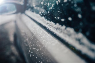 Snow on the car body
