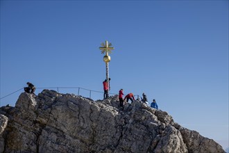 Summit with summit cross on the Zugspitze