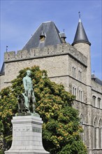 Statue of Lieven Bauwens and Devil Gerard's Castle in Ghent