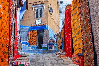 Shops selling colourful Berber rugs