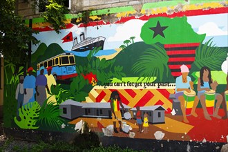 Mural depicting the creation of Trench Town
