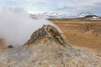 Steaming fumarole at Hverir