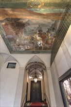 Entrance hall with ceiling fresco in Palazzo Cattaneo Adorno