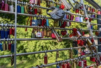 Love locks on the monument to rock singer Elvis Presley