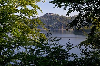 Lake Edersee with a view of Waldeck Castle