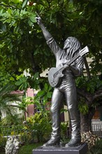 Bob Marley statue in front of the Bob Marley Museum