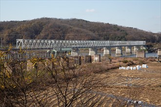 Liberty Bridge - railway bridge over the Imjin River between North and South Korea