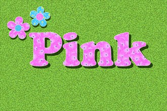 The word pink written with pink