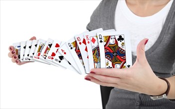 Shuffling and picking up the playing cards