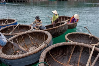 Basket boats in the sea