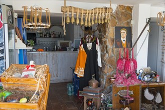 Cosy interior of a shop with souvenirs and traditional clothing