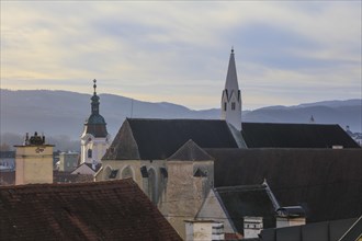 View from the Piarist Church to Steiner Tor and Dominican Church