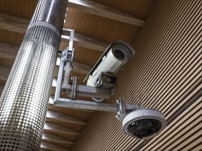 Surveillance cameras in the Leipzig Markt S-Bahn station in the Leipzig City Tunnel