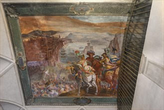 Ceiling fresco in the entrance hall of Palazzo Cattaneo Adorno
