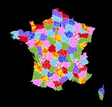 Map of France with all departments