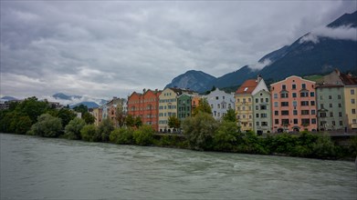 Row of houses on the Inn in the centre of Innsbruck