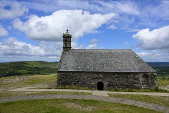 Chapel on Mont Saint-Michel de Brasparts, Monts d'Arree massif, Finistere department, Brittany