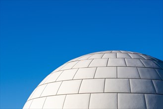 Detail of the spherical building of the Madrid Planetarium in Spain