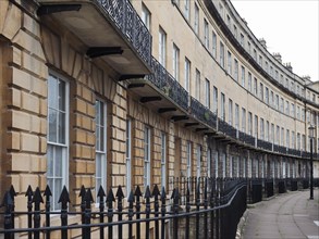 Norfolk Crescent row of terraced houses in Bath, UK