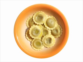 Ravioli agnolotti pasta food isolated over white