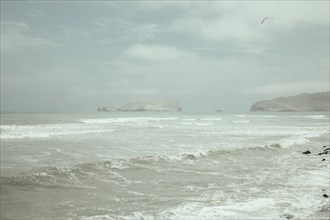 View of the island of San Lorenzo from the beach of La Punta, Callao, Lima