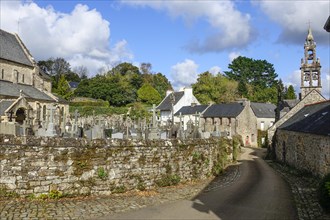 Church and cemetery of Daoulas Abbey, Finistere Pen ar Bed department, Brittany Breizh region,